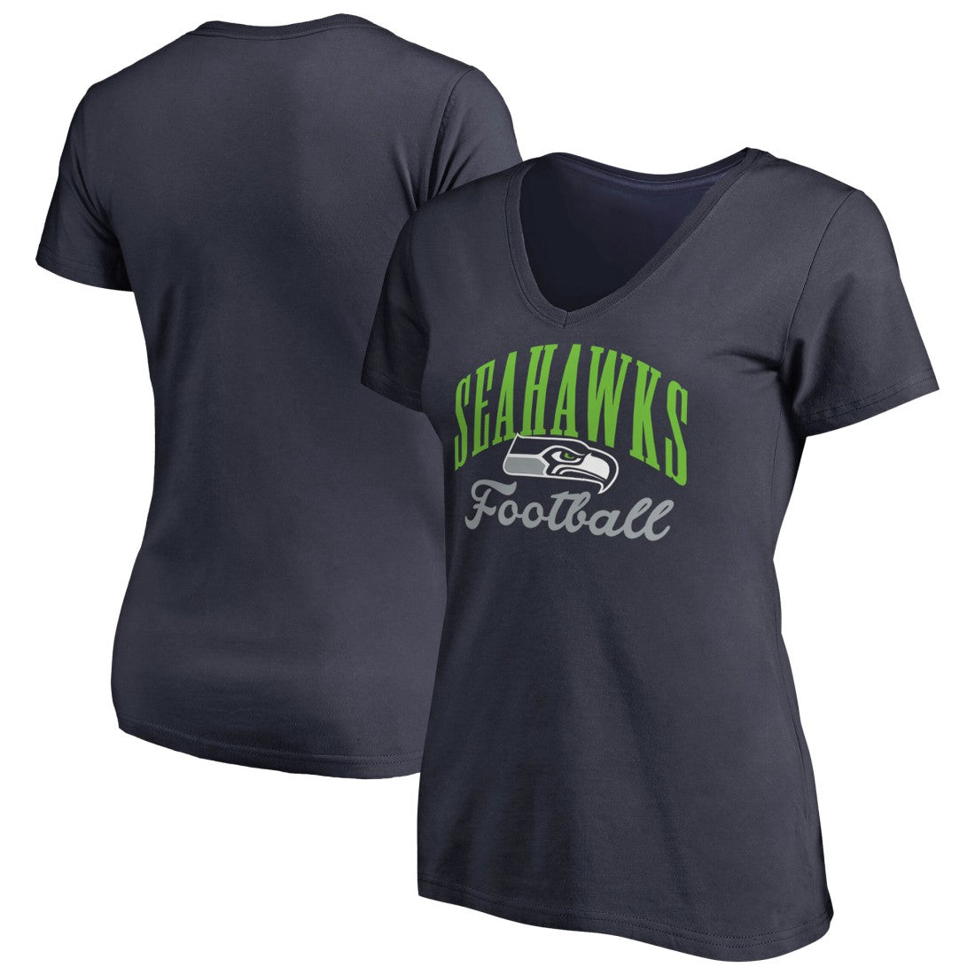 Seattle Seahawks Women's Victory Script V-Neck T-Shirt - Navy sale