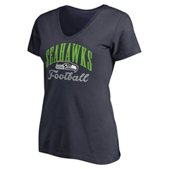 Seattle Seahawks Women's Victory Script V-Neck T-Shirt - Navy sale