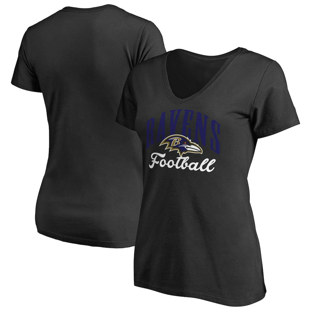 Baltimore Ravens Women's Victory Script V-Neck T-Shirt -Black sale