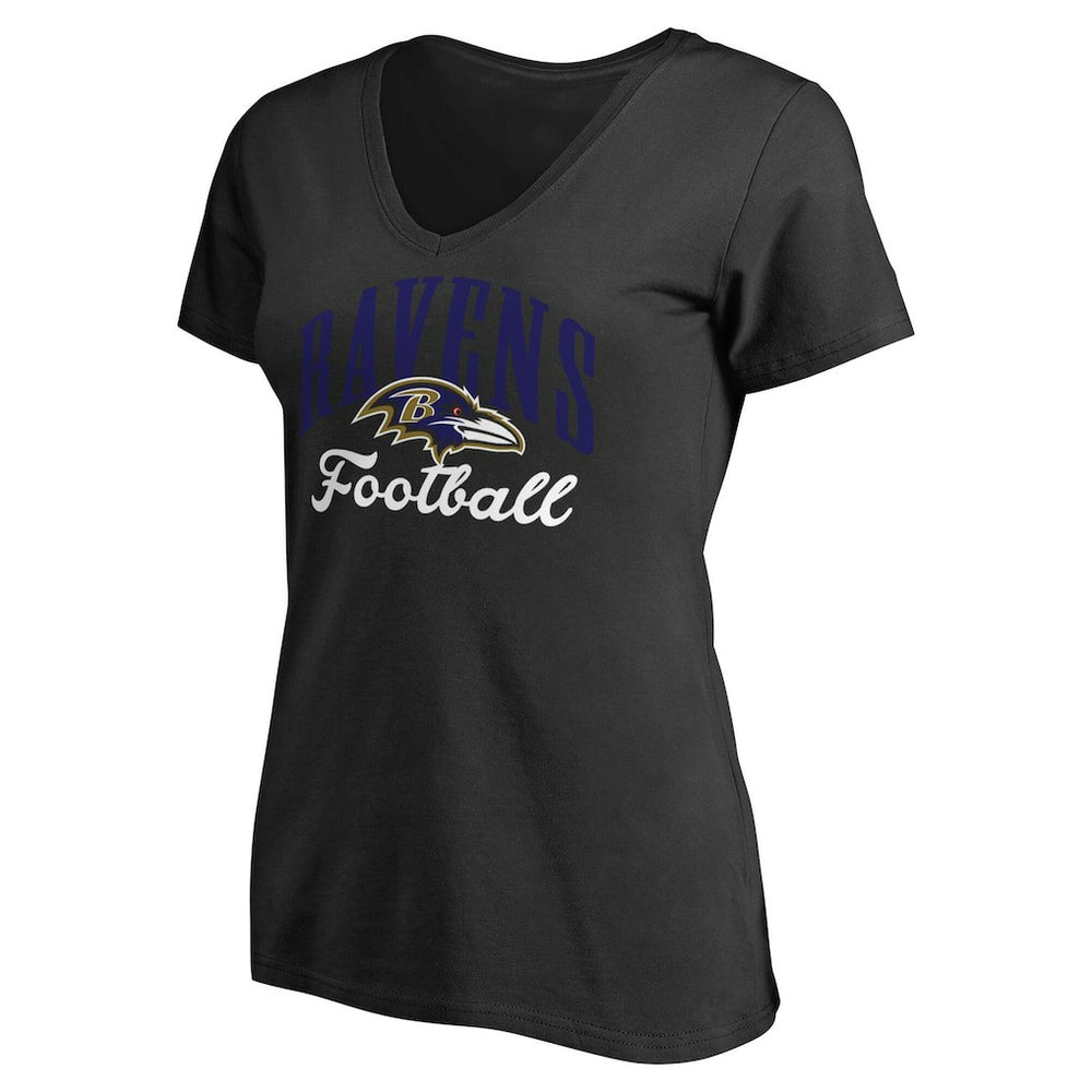 Baltimore Ravens Women's Victory Script V-Neck T-Shirt -Black sale