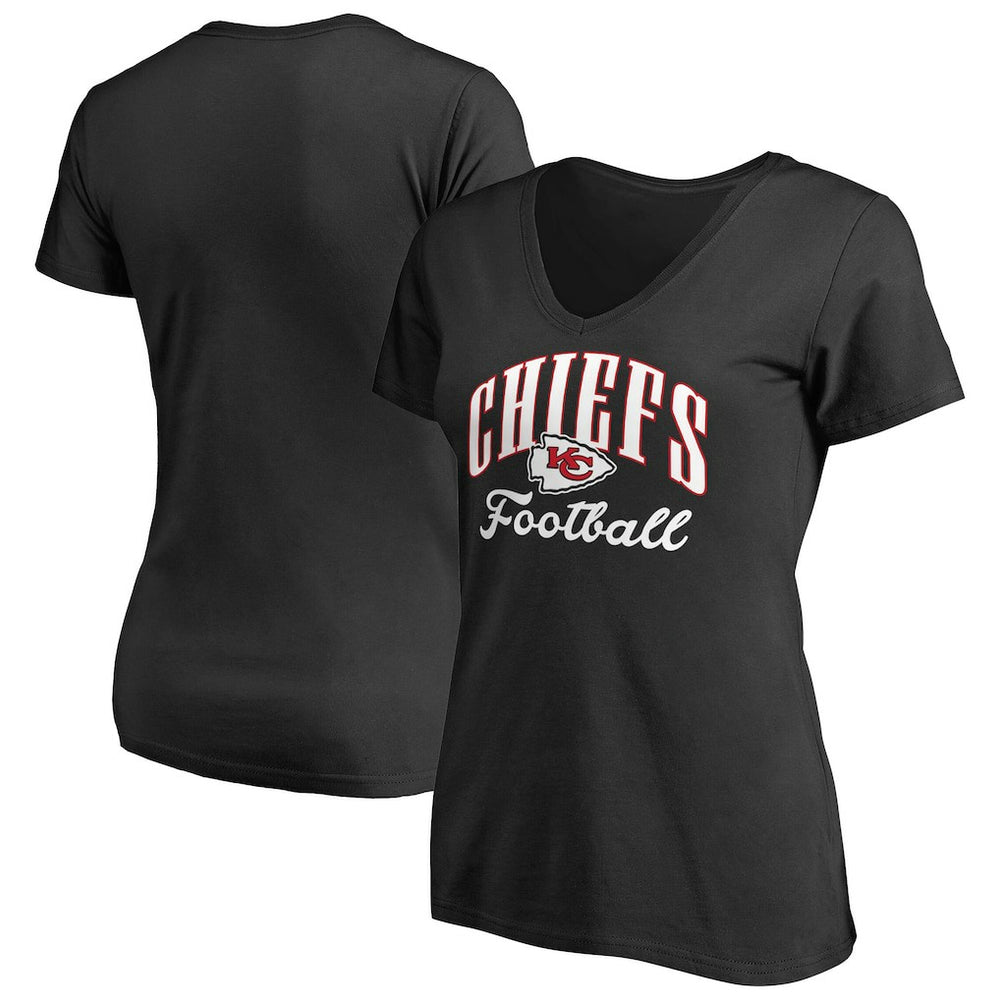 Kansas City Chiefs Women's Victory Script V-Neck T-Shirt -Black cheap