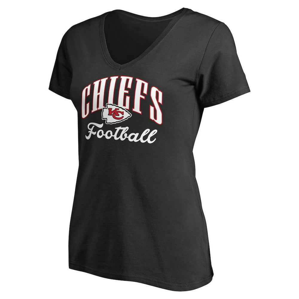 Kansas City Chiefs Women's Victory Script V-Neck T-Shirt -Black cheap