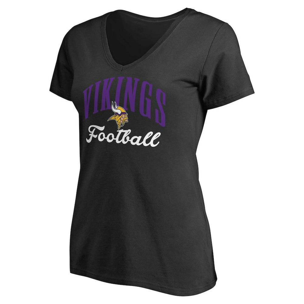 Minnesota Vikings Women's Victory Script V-Neck T-Shirt -Black for sale