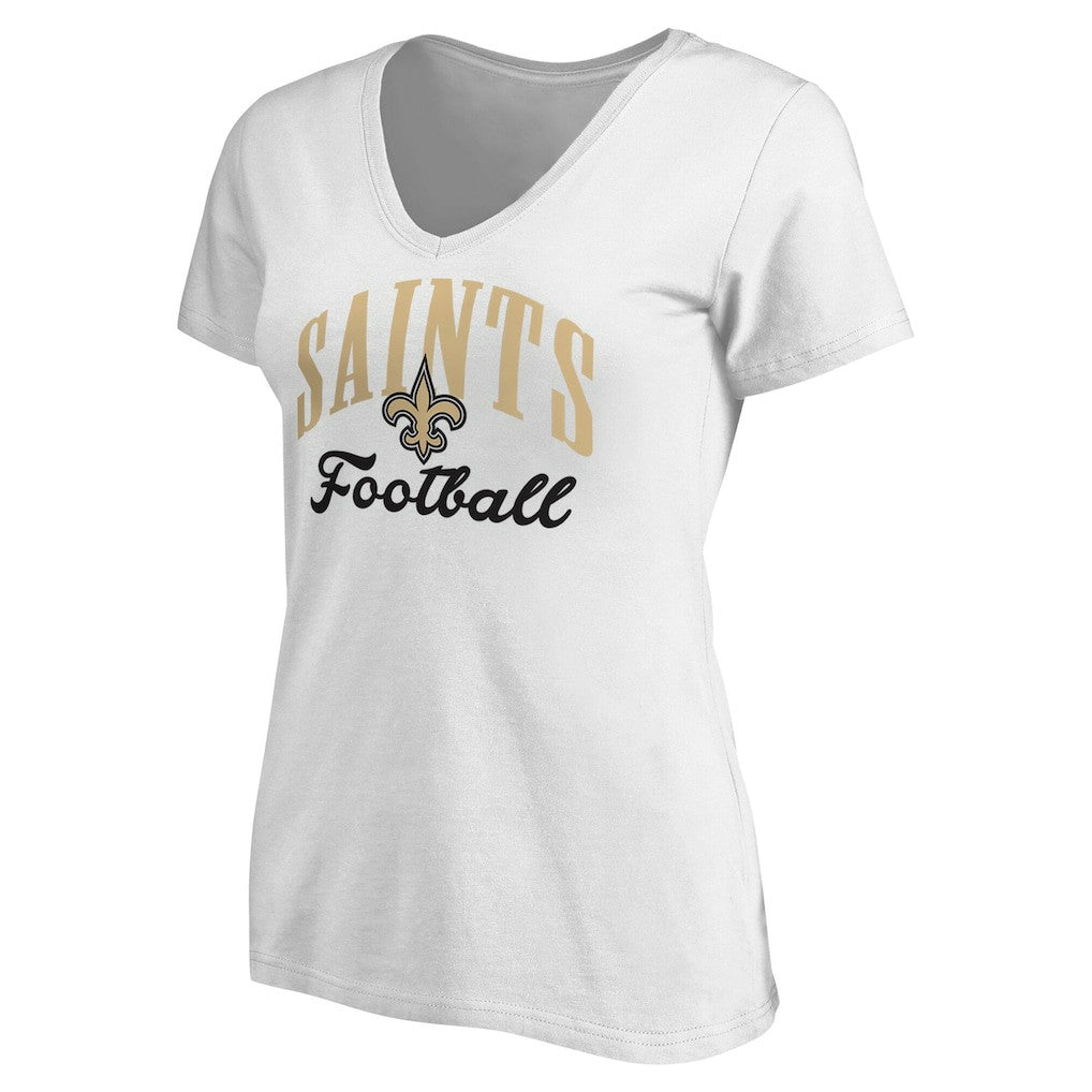 New Orleans Saints Women's Victory Script V-Neck T-Shirt -White online