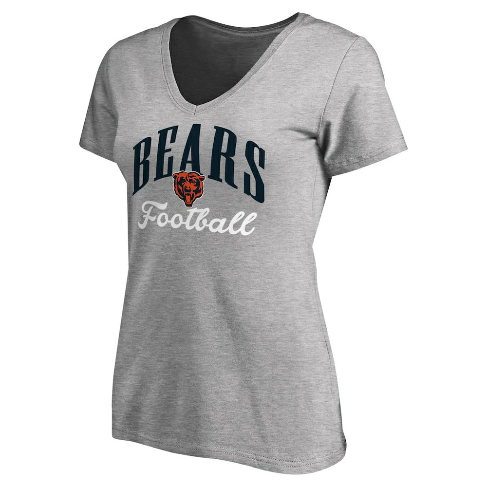 Chicago Bears Women's Victory Script V-Neck T-Shirt - Heather Gray cheap