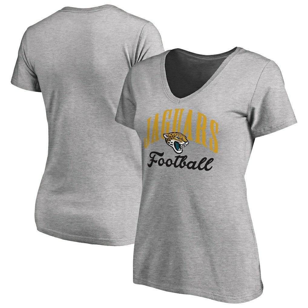 Jacksonville Jaguars Women's Victory Script V-Neck T-Shirt - Heathered Gray online