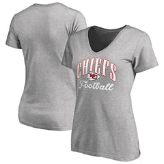 Kansas City Chiefs Women's Victory Script V-Neck T-Shirt - Heathered Gray sale