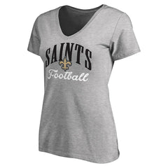 New Orleans Saints Women's Victory Script V-Neck T-Shirt - Heather Gray discount