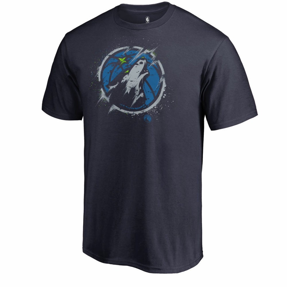 Men's Navy Minnesota Timberwolves Splatter Logo T-Shirt for sale