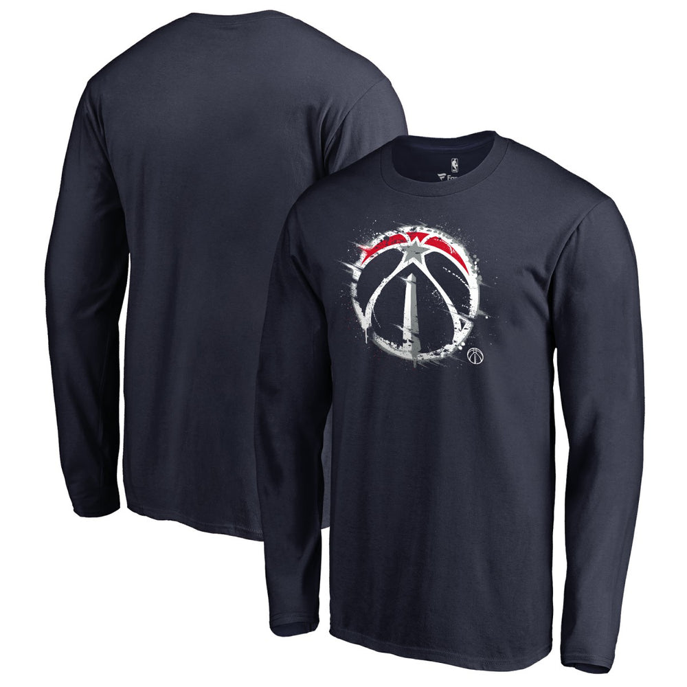 Washington Wizards Splatter Logo Long Sleeve T-Shirt - Navy shop