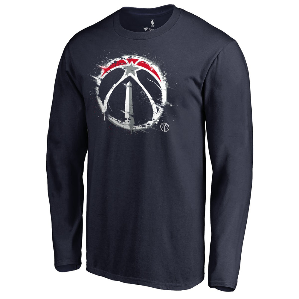 Washington Wizards Splatter Logo Long Sleeve T-Shirt - Navy shop
