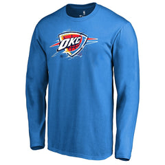Oklahoma City Thunder Splatter Logo Long Sleeve T-Shirt - Blue discount