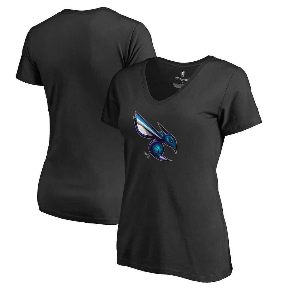 Charlotte Hornets Women's Midnight Mascot V-Neck T-Shirt - Black cheap
