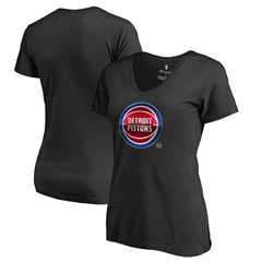 Detroit Pistons Women's Midnight Mascot V-Neck T-Shirt sale - Black on sale
