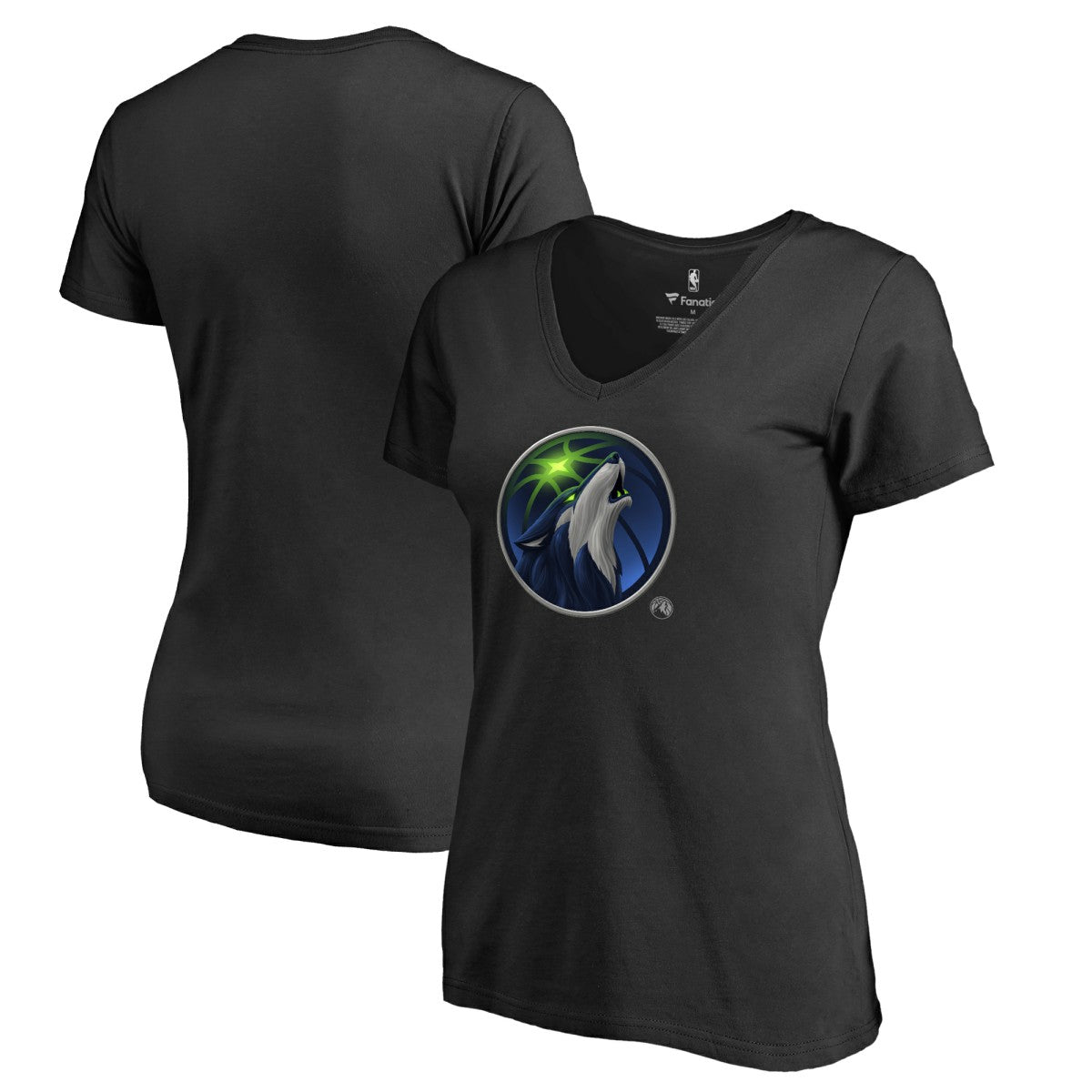 Minnesota Timberwolves Women's Midnight Mascot V-Neck T-Shirt - Black shop