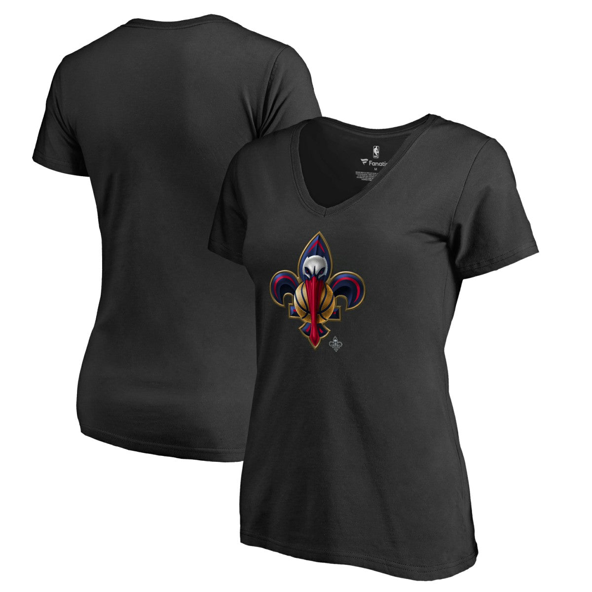 New Orleans Pelicans Women's Midnight Mascot V-Neck T-Shirt - Black for sale