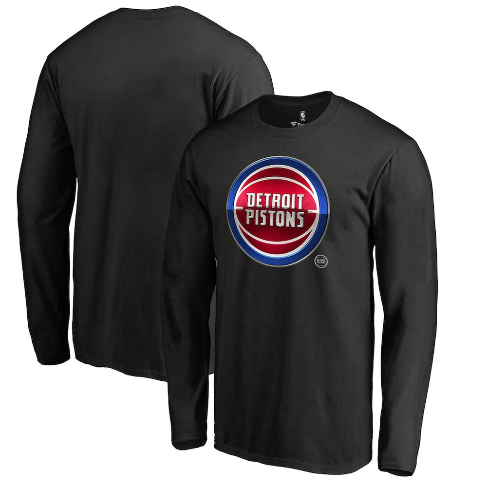 Detroit Pistons Midnight Mascot Long Sleeve T-Shirt sale - Black shop