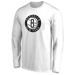 Brooklyn Nets Alternate Logo Long Sleeve T-Shirt - White on sale