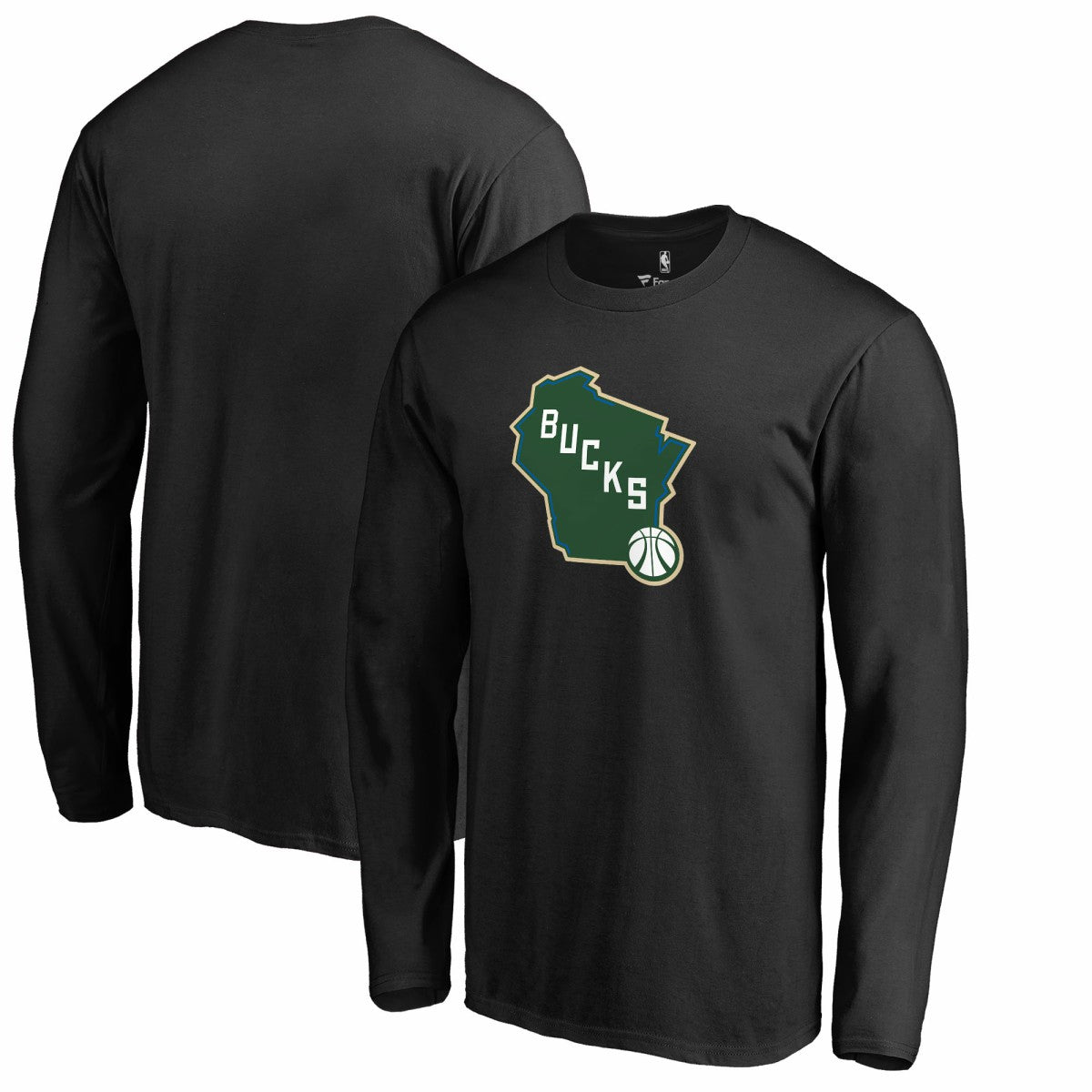 Milwaukee Bucks Alternate Logo Long Sleeve T-Shirt - Black sale