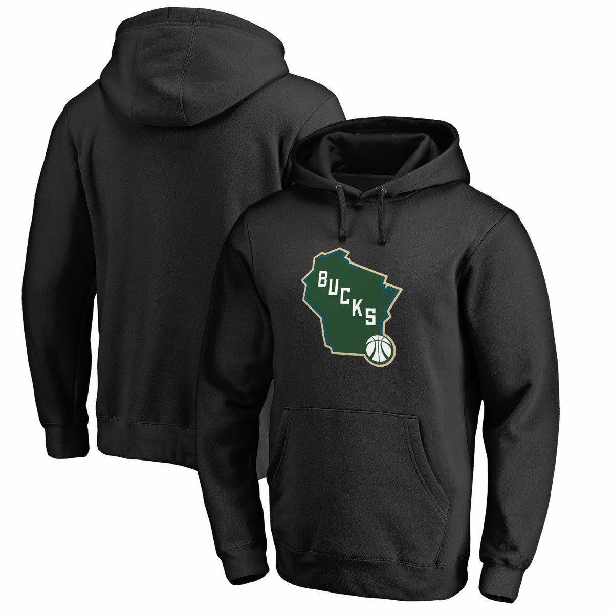 Milwaukee Bucks Alternate Logo Pullover Hoodie - Black discount