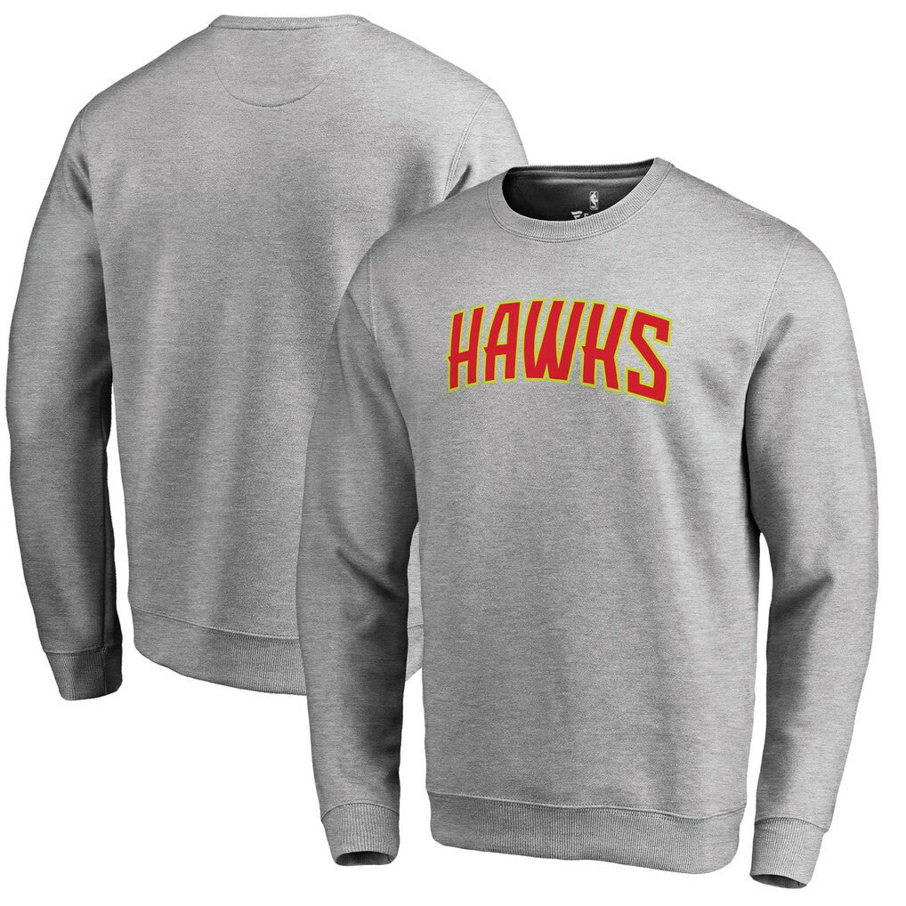 Atlanta Hawks Wordmark Pullover Sweatshirt - Heathered Gray on sale