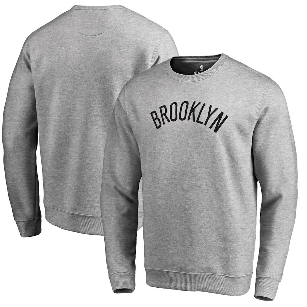 Brooklyn Nets Wordmark Pullover Sweatshirt - Heathered Gray cheap