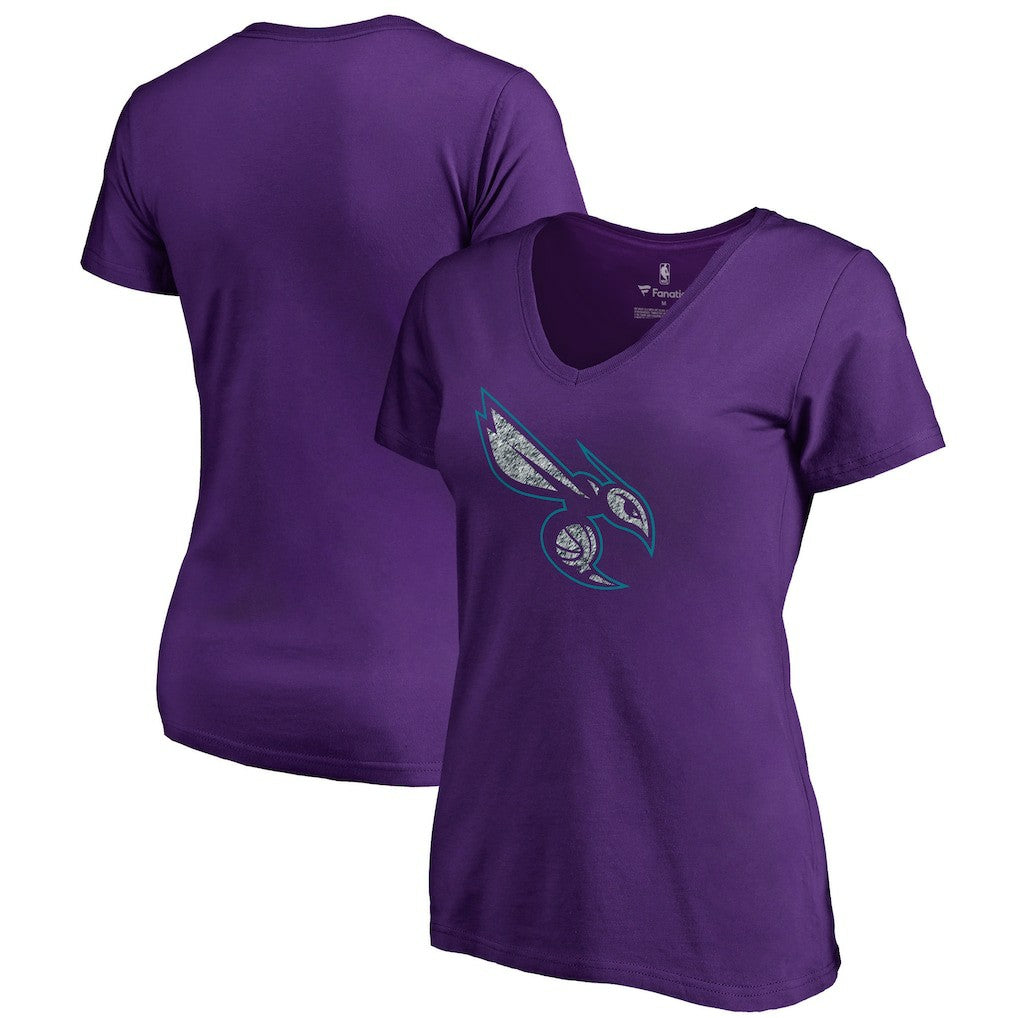Charlotte Hornets Women's Static Logo V-Neck T-Shirt - Purple online