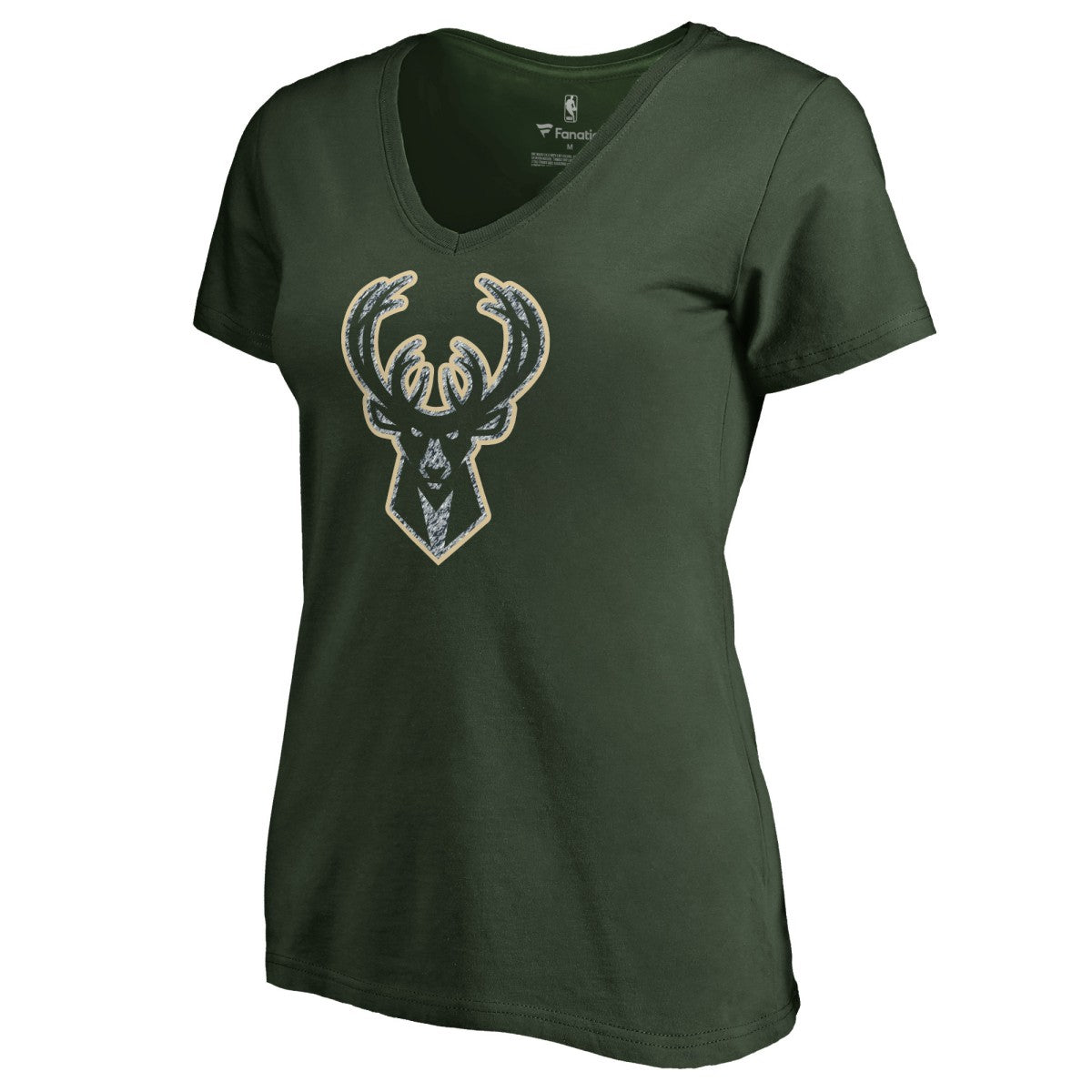 Milwaukee Bucks Women's Static Logo V-Neck T-Shirt - Green discount