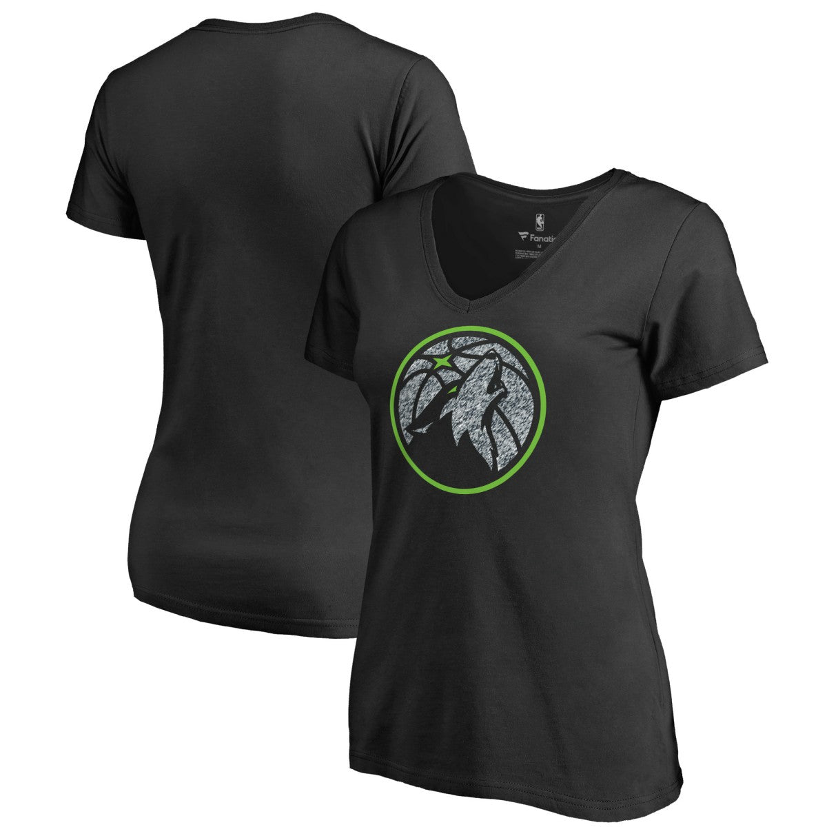 Minnesota Timberwolves Women's Static Logo V-Neck T-Shirt - Black on sale