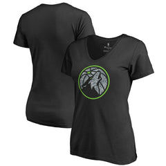 Minnesota Timberwolves Women's Static Logo V-Neck T-Shirt - Black on sale
