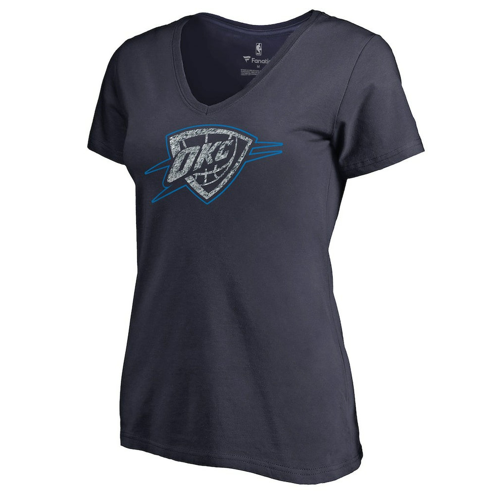 Oklahoma City Thunder Women's Static Logo V-Neck T-Shirt - Navy cheap