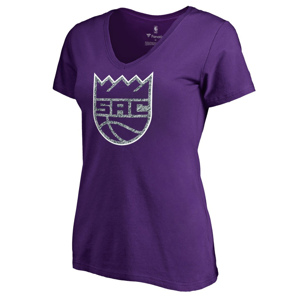 Sacramento Kings Women's Static Logo V-Neck T-Shirt - Purple for sale