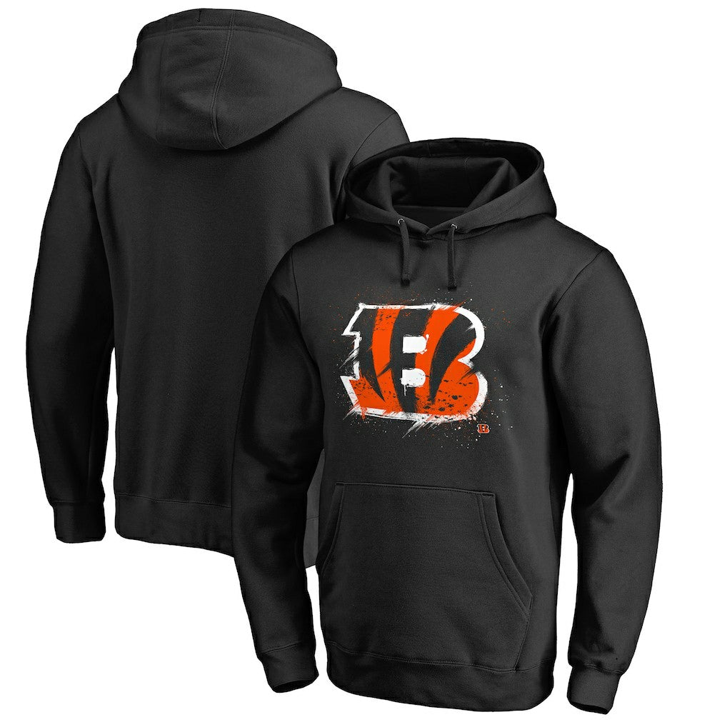 Cincinnati Bengals Splatter Logo Pullover Hoodie - Black for sale