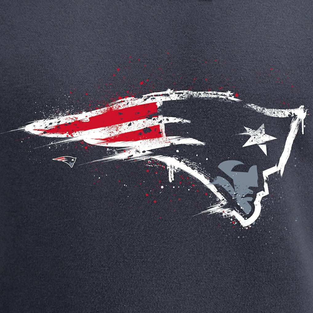 New England Patriots Splatter Logo Pullover Hoodie - Navy on sale