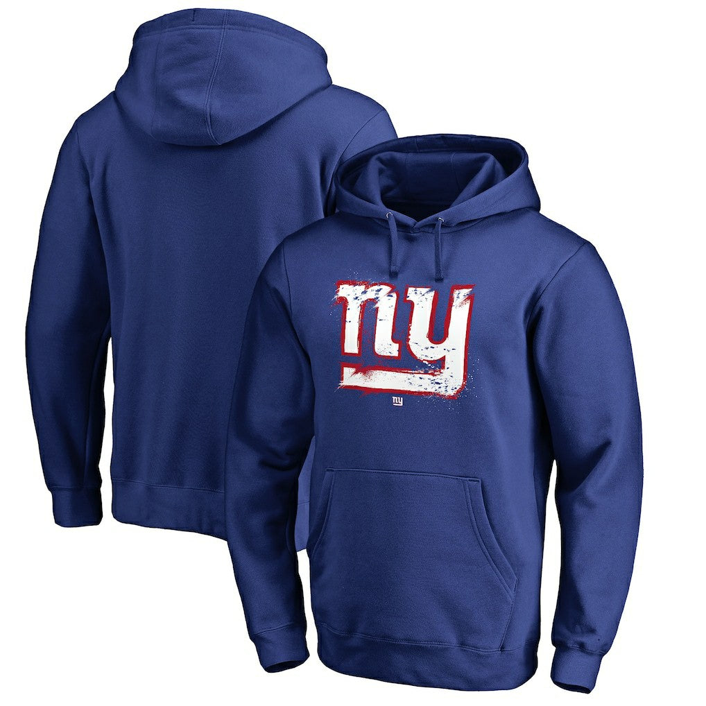 New York Giants Splatter Logo Pullover Hoodie - Royal for sale