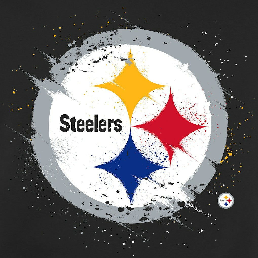 Pittsburgh Steelers Splatter Logo Pullover Hoodie - Black cheap