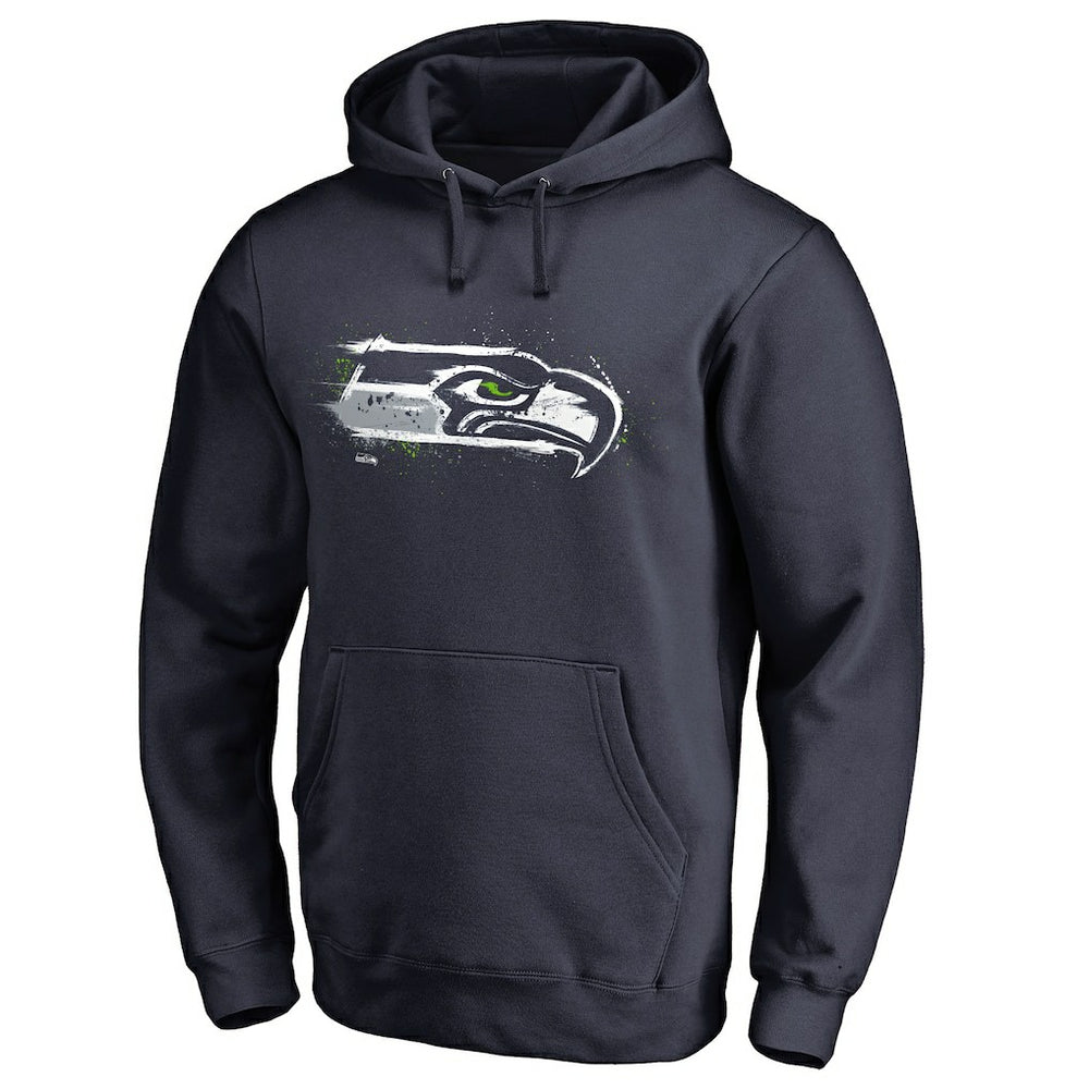 Seattle Seahawks Splatter Logo Pullover Hoodie - College Navy cheap