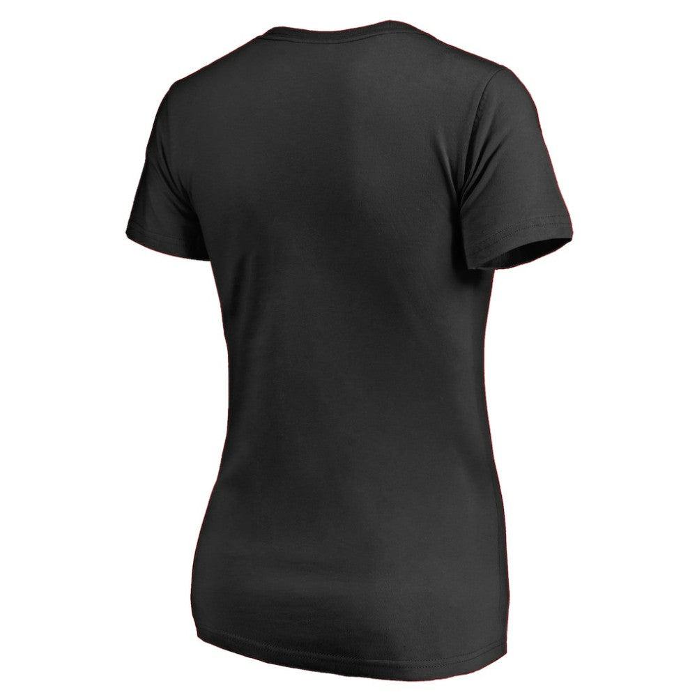 Chicago Blackhawks Women's Splatter Logo V-Neck T-Shirt Black