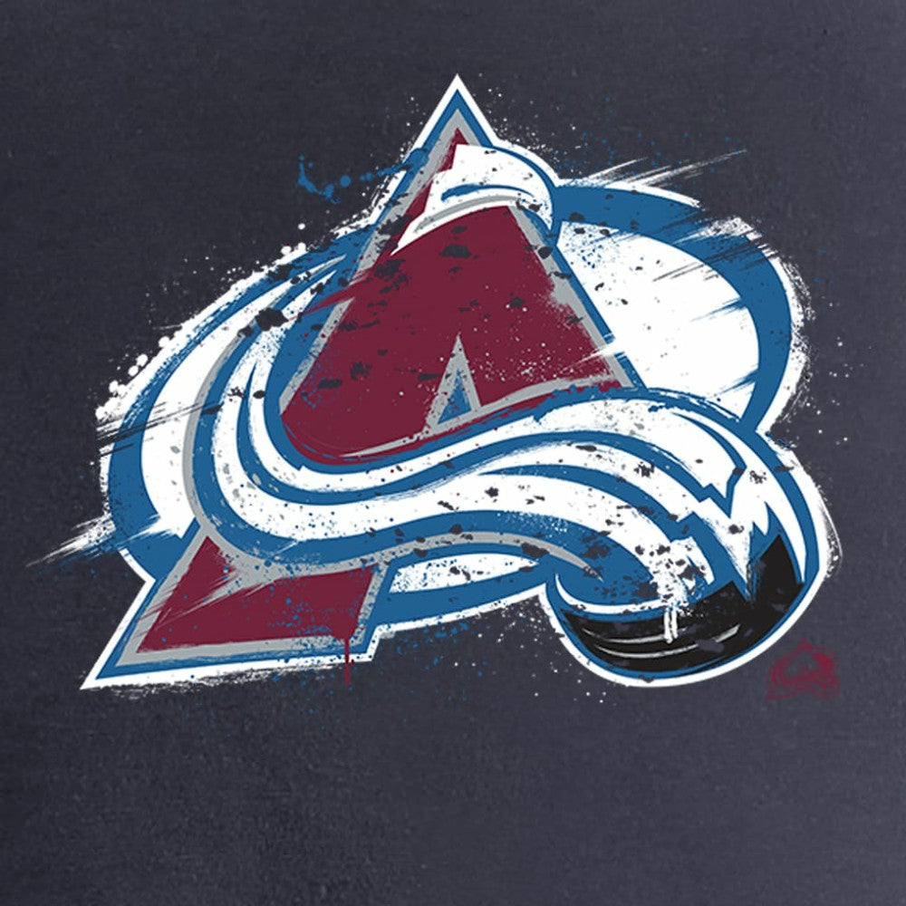 Colorado Avalanche Women's Splatter Logo V-Neck T-Shirt Navy