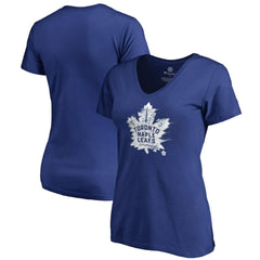 Toronto Maple Leafs Women's Splatter Logo V-Neck T-Shirt Royal