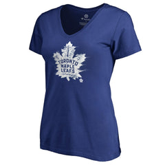 Toronto Maple Leafs Women's Splatter Logo V-Neck T-Shirt Royal