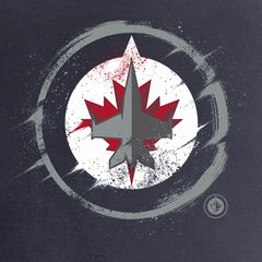 Winnipeg Jets Women's Splatter Logo V-Neck T-Shirt Navy