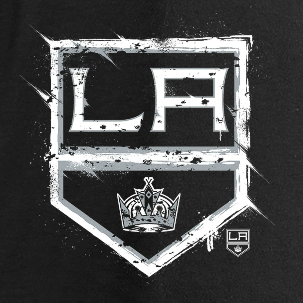 Los Angeles Kings Women's Splatter Logo V-Neck Long Sleeve T-Shirt Black