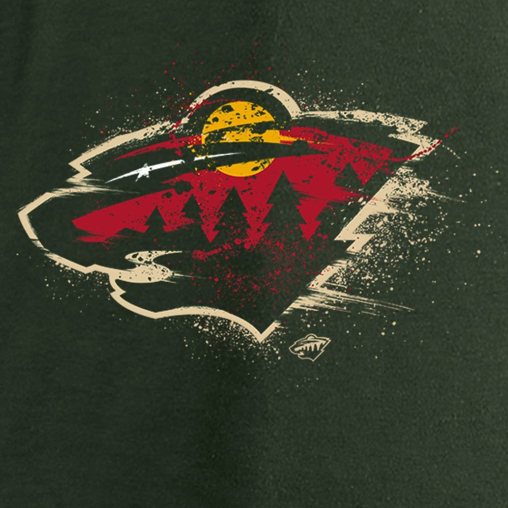 Minnesota Wild Women's Splatter Logo V-Neck Long Sleeve T-Shirt Green