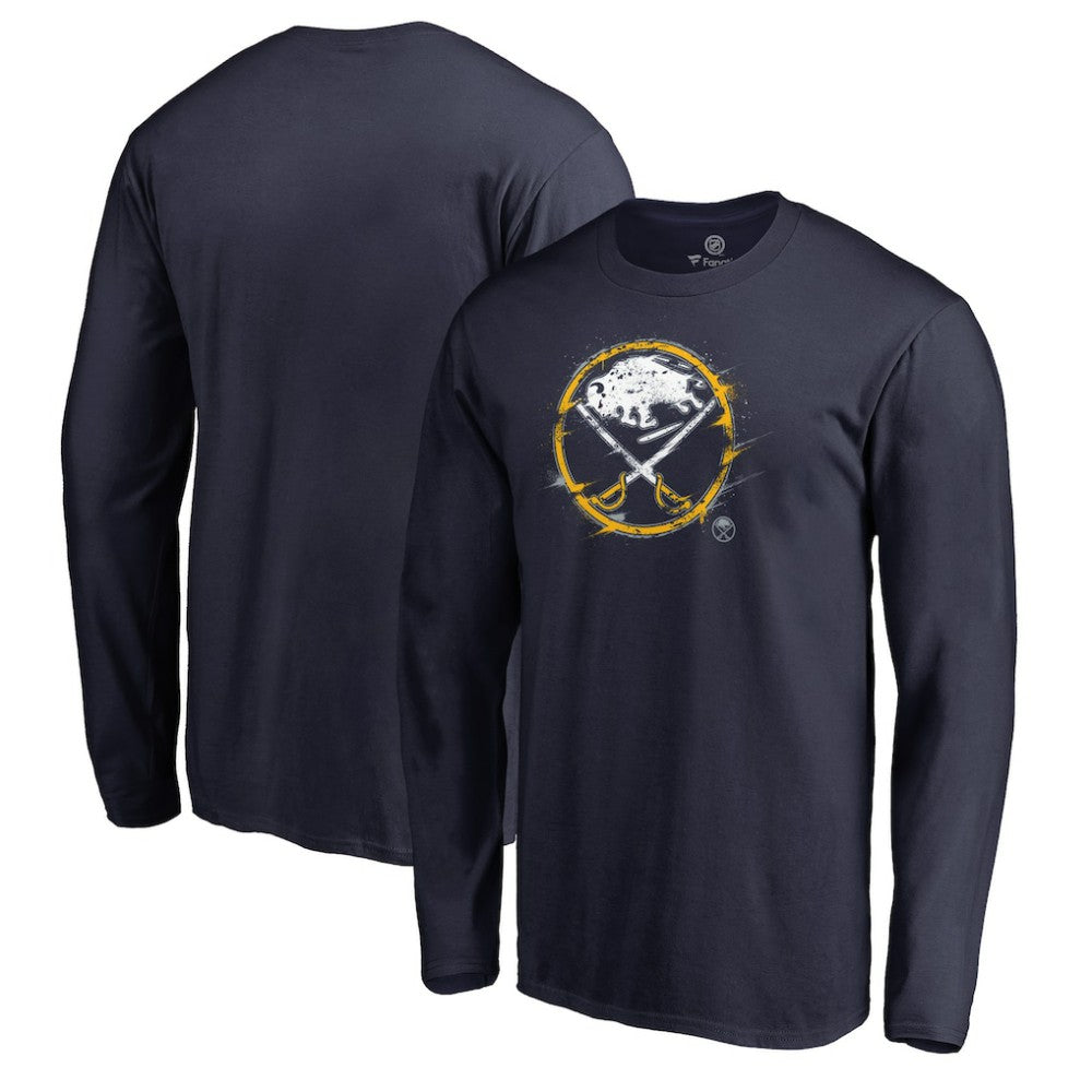 Buffalo Sabres Splatter Logo Long Sleeve T-Shirt Navy