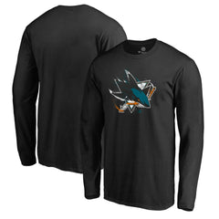 San Jose Sharks Splatter Logo Long Sleeve T-Shirt Black