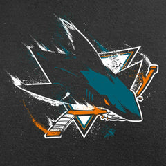 San Jose Sharks Splatter Logo Long Sleeve T-Shirt Black