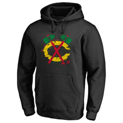 Chicago Blackhawks Splatter Logo Pullover Hoodie Black