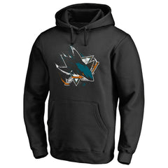 San Jose Sharks Splatter Logo Pullover Hoodie Black
