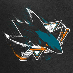 San Jose Sharks Splatter Logo Pullover Hoodie Black